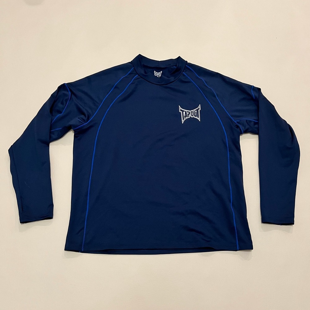 TAPOUT Men's XL Navy Blue Long Sleeve Athletic Shirt MMA Training Top